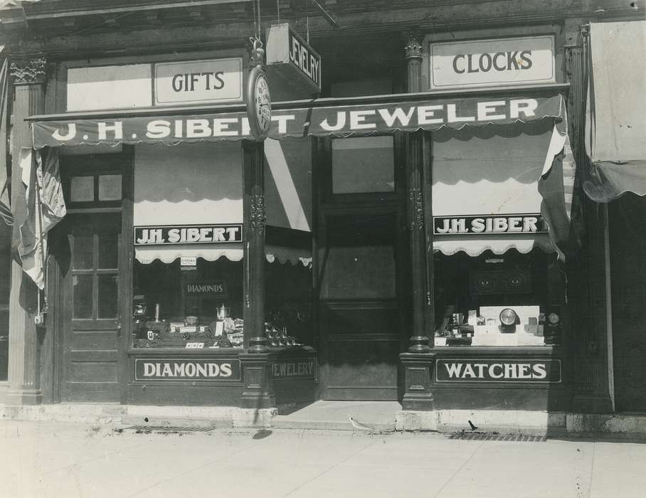 Main Streets & Town Squares, history of Iowa, Iowa History, storefront, Businesses and Factories, Waverly, IA, jewelry store, Iowa, Cities and Towns, small business, Waverly Public Library