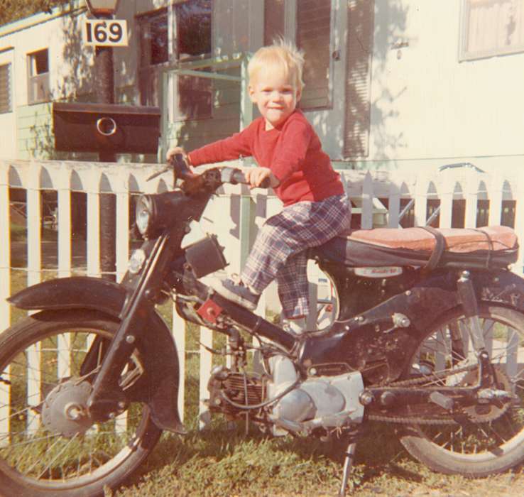 history of Iowa, Iowa History, Motorized Vehicles, mailbox, motorcycle, Dike, IA, Iowa, Fuller, Steven, Children, baby, Portraits - Individual