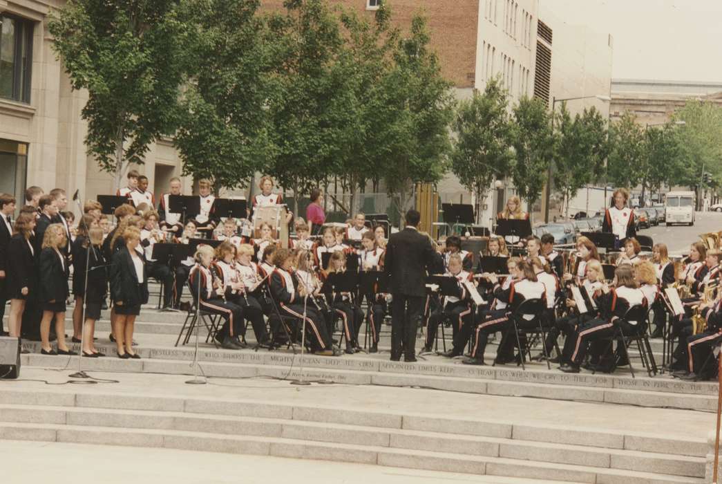 Cities and Towns, stage, Iowa History, Entertainment, Iowa, history of Iowa, band, conductor, East, Ed, choir, instrument, Waterloo, IA