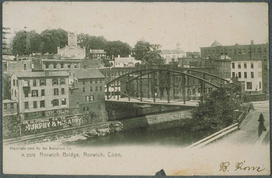 Norwich, CT, bridge, Iowa History, history of Iowa, building, river, Archives & Special Collections, University of Connecticut Library, Iowa