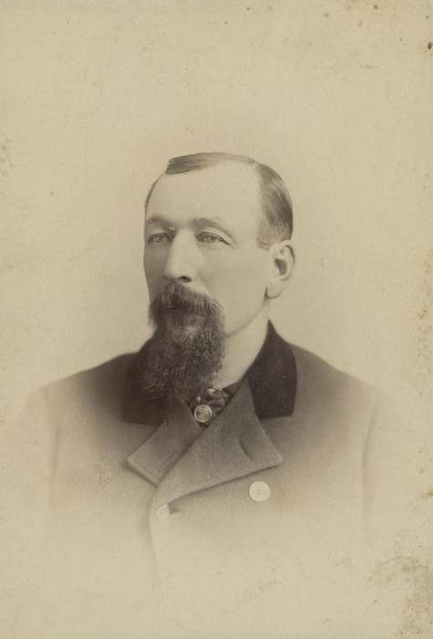 Portraits - Individual, correct date needed, Waverly Public Library, history of Iowa, Iowa, man, Iowa History, frock coat, beard