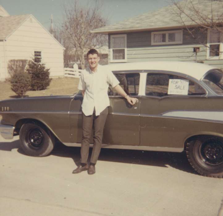 Portraits - Individual, car, Iowa History, Iowa, Motorized Vehicles, Marion, IA, plymouth, Manley, Dennis, history of Iowa