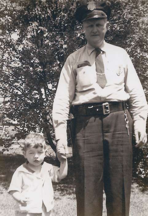 Portraits - Group, Iowa History, Iowa, uniform, Labor and Occupations, Whitfield, Carla & Richard, police, officer, Dubuque, IA, Children, history of Iowa