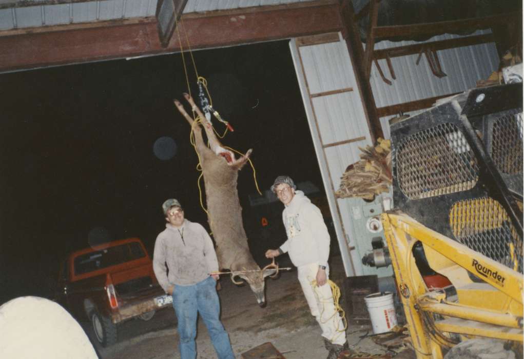 Portraits - Group, denim, history of Iowa, Iowa History, Fairfax, IA, truck, Animals, garage, Iowa, deer, Cech, Mary, hunting