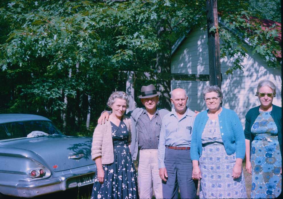 Portraits - Group, car, Iowa History, colorized, Iowa, Harken, Nichole, house, seniors, family, history of Iowa