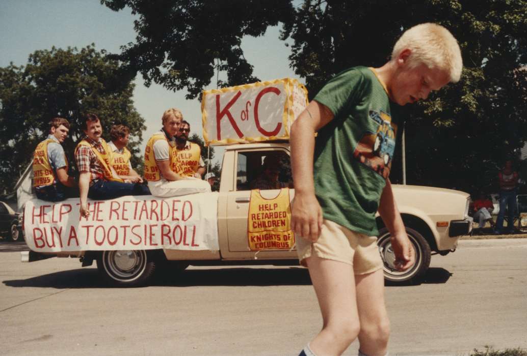 Iowa History, Forest City, IA, Motorized Vehicles, Iowa, Frank, Shirl, truck, parade, Children, Fairs and Festivals, history of Iowa