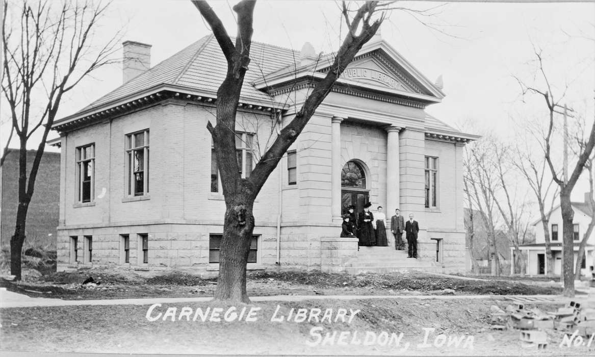 history of Iowa, Library of Congress, Iowa, Cities and Towns, man, architecture, Iowa History, woman, tree, Schools and Education