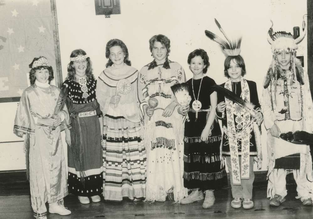 Portraits - Group, Stewart, Phyllis, Iowa, Iowa History, Schools and Education, stereotype of native american, Children, Fort Dodge, IA, redface, history of Iowa, costume