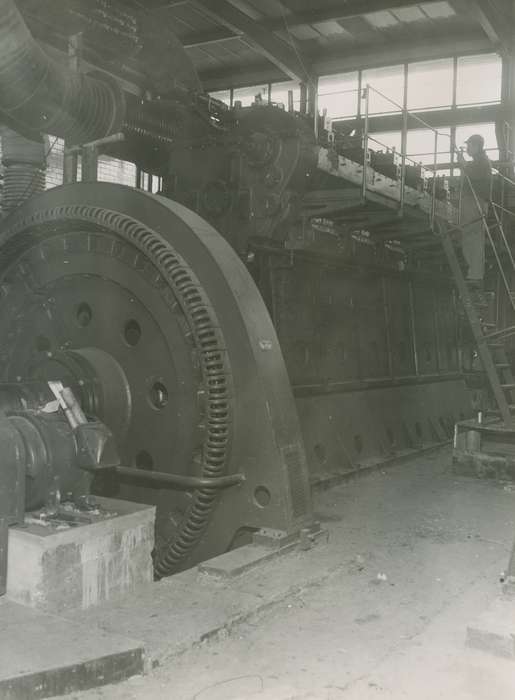 history of Iowa, Iowa History, power plant, Businesses and Factories, machinery, Iowa, correct date needed, Waverly Public Library, Labor and Occupations