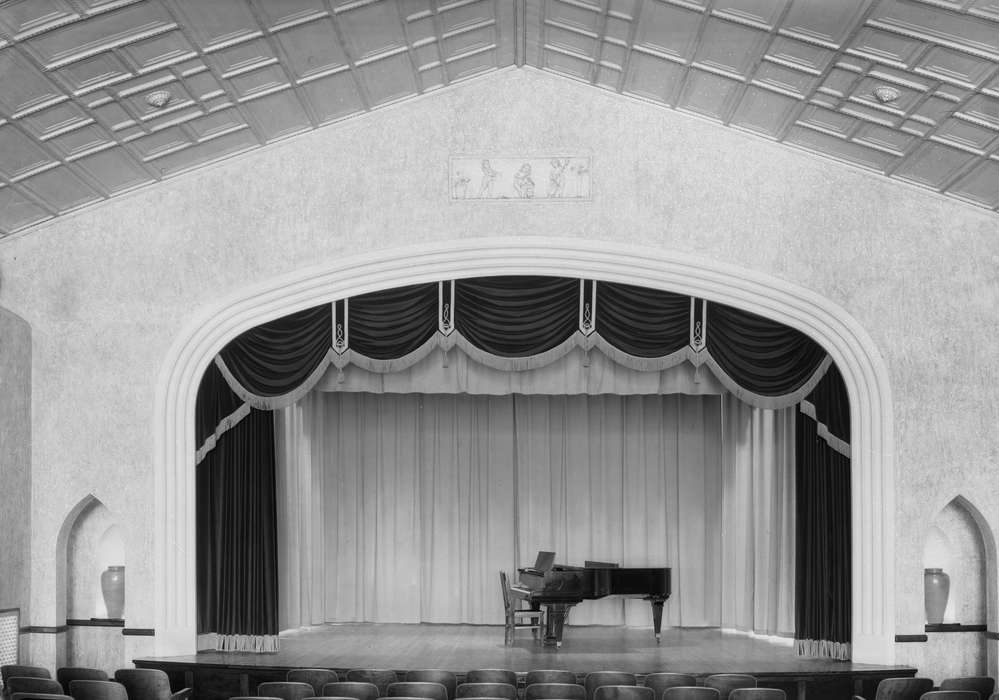 Cedar Falls, IA, history of Iowa, stage, Iowa History, uni, iowa state teachers college, UNI Special Collections & University Archives, Iowa, Schools and Education, curtain, university of northern iowa