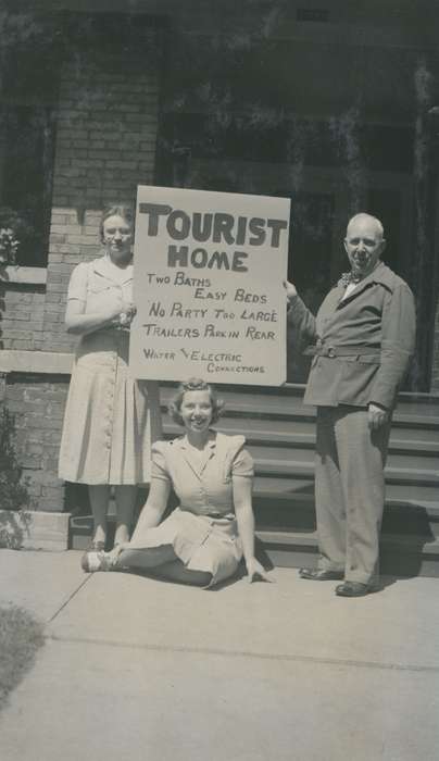 Travel, history of Iowa, tourist, dress, Iowa History, house, Iowa, USA, sign, McMurray, Doug
