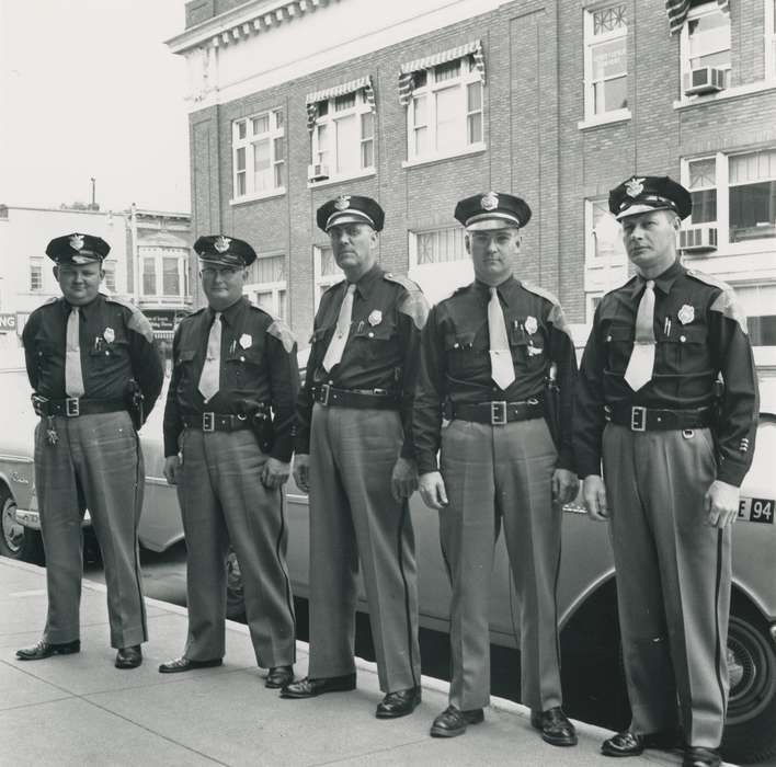 Cities and Towns, Iowa History, Waverly Public Library, Iowa, history of Iowa, Portraits - Group, police officer, Waverly, IA, Labor and Occupations