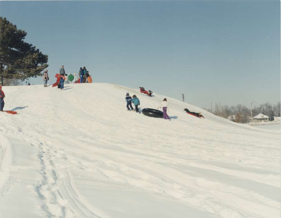kids, Waverly Public Library, history of Iowa, Iowa History, Entertainment, Winter, trees, Waverly, IA, playing, winter, sledding, Iowa, Outdoor Recreation, Children, Leisure