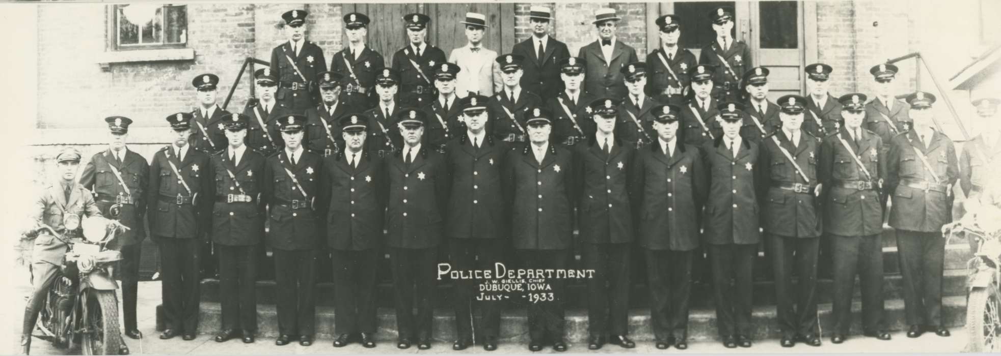 Portraits - Group, Whitfield, Carla & Richard, police, Dubuque, IA, uniform, history of Iowa, Iowa History, motorcycle, Iowa, Cities and Towns, Labor and Occupations