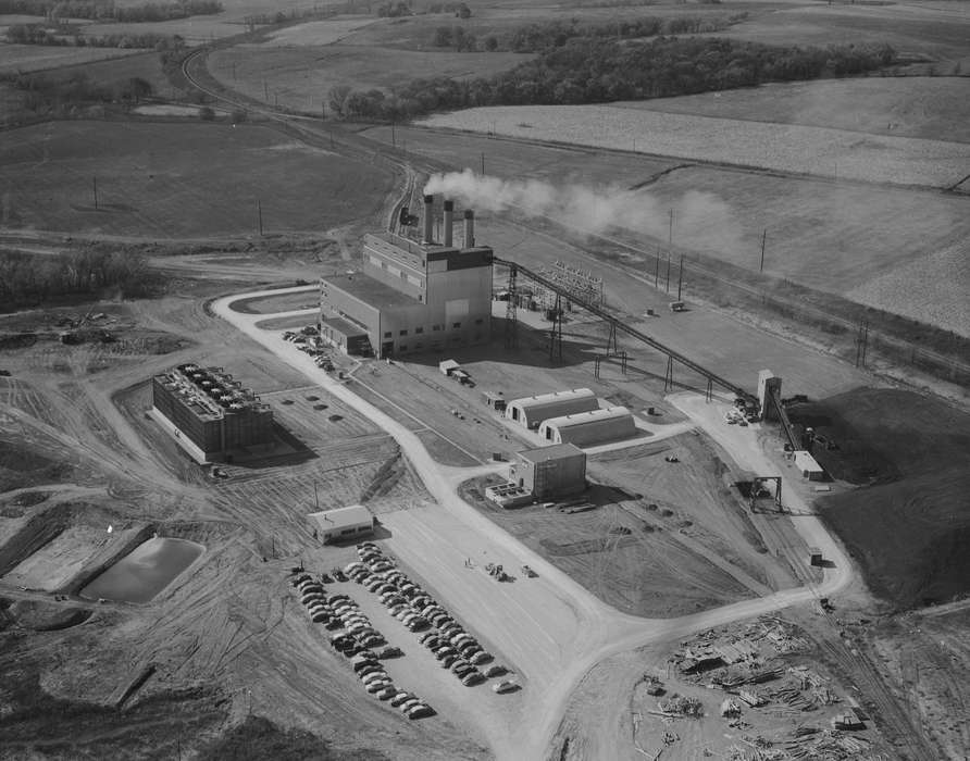 history of Iowa, Iowa History, factory, Eddyville, IA, Motorized Vehicles, Businesses and Factories, car, Aerial Shots, smokestack, Iowa, Lemberger, LeAnn, chimney