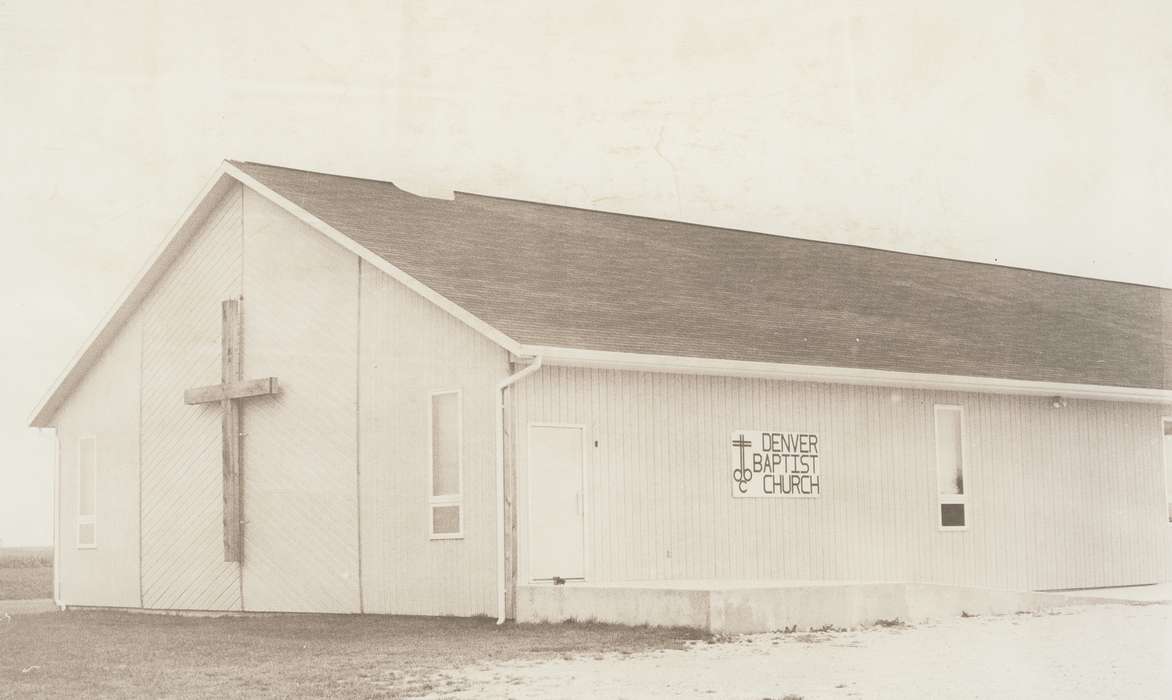 history of Iowa, Religious Structures, Iowa History, baptist, cross, Iowa, Religion, Waverly Public Library, Denver, IA