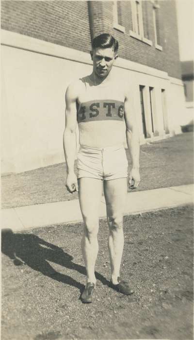 Cedar Falls, IA, uniform, history of Iowa, track and field, University of Northern Iowa Museum, uni, Iowa History, iowa state teachers college, college sports, Iowa, Schools and Education, Sports, university of northern iowa, Portraits - Individual