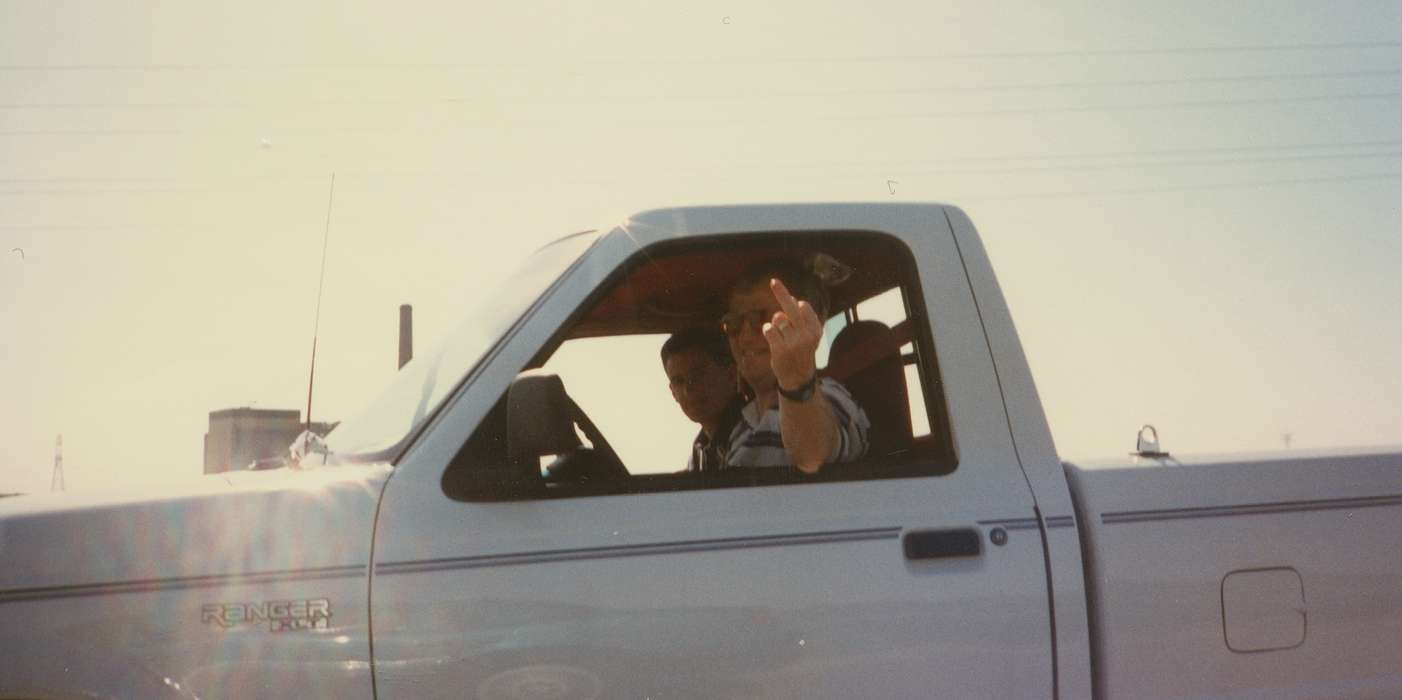 Nichols, Roger, history of Iowa, Iowa History, Motorized Vehicles, ford, Council Bluffs, IA, ranger, Iowa, silly, middle finger