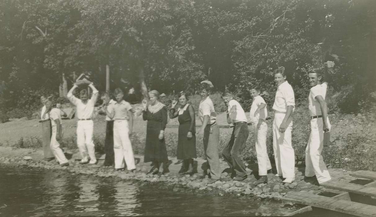 Portraits - Group, Clear Lake, IA, lake, history of Iowa, Iowa History, Lakes, Rivers, and Streams, rock, Iowa, stone, McMurray, Doug, throw