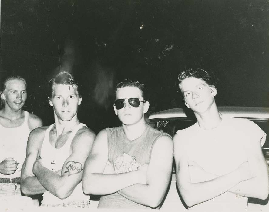 Portraits - Group, history of Iowa, Iowa History, summer camp, tank top, tattoo, sunglasses, Iowa, Outdoor Recreation, temporary tattoo, Appleget, Scott, Coggon, IA