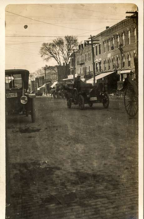 Cities and Towns, Iowa History, Iowa, Motorized Vehicles, Anamosa Library & Learning Center, Anamosa, IA, road, cobblestone, Main Streets & Town Squares, history of Iowa