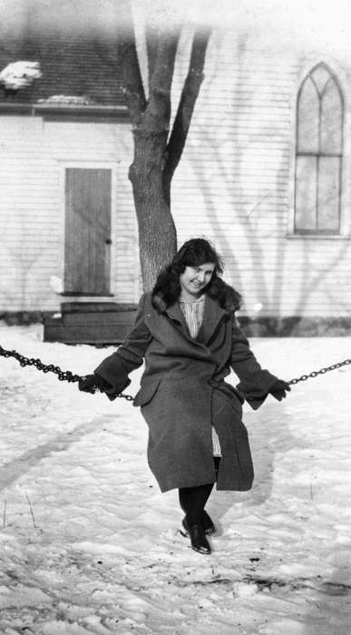 Cedar Falls, IA, Religious Structures, history of Iowa, Iowa History, Winter, Walker, Erik, Iowa, swing, snow, Portraits - Individual