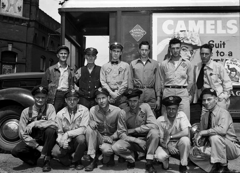 Portraits - Group, history of Iowa, Iowa History, Ottumwa, IA, Motorized Vehicles, railroad, Iowa, Lemberger, LeAnn