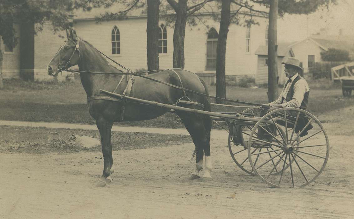 history of Iowa, Iowa History, unknown context, man, horse and cart, Iowa, correct date needed, horse, Waverly Public Library, Portraits - Individual