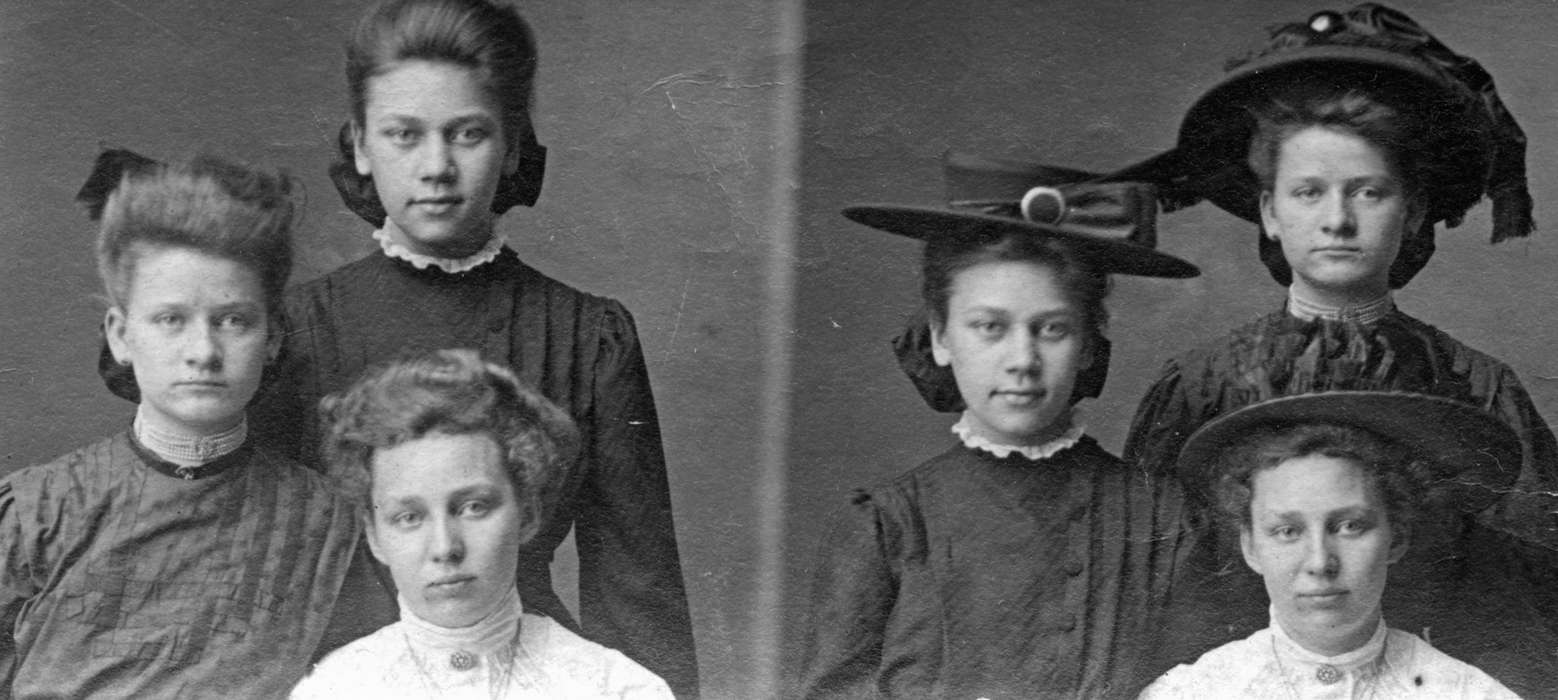 Portraits - Group, Cedar Falls, IA, history of Iowa, Iowa History, sisters, Walker, Erik, Iowa, hat