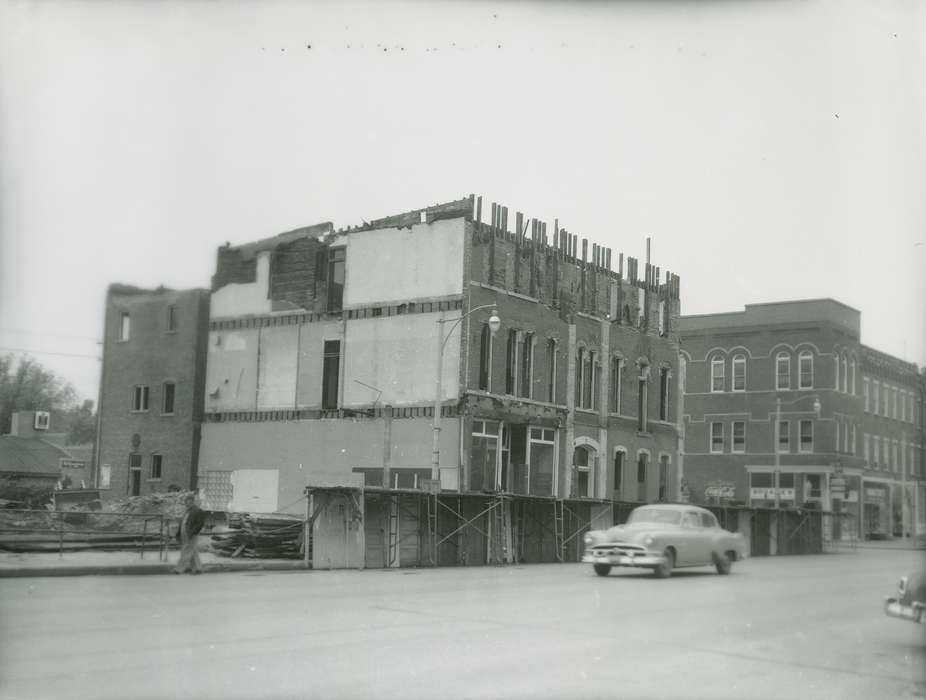 history of Iowa, Waverly Public Library, Main Streets & Town Squares, Iowa, brick building, Iowa History, Cities and Towns, demolition