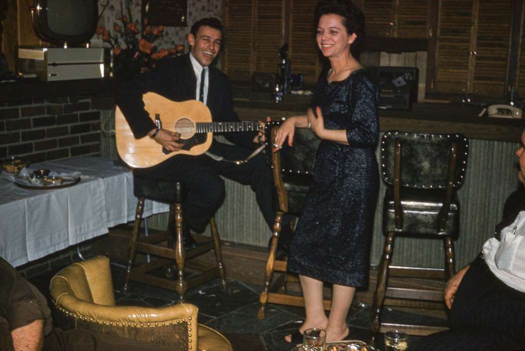 Portraits - Group, Iowa, guitar, cigarette, smile, Leisure, Homes, Entertainment, Des Moines, IA, Campopiano Von Klimo, Melinda, history of Iowa, Iowa History