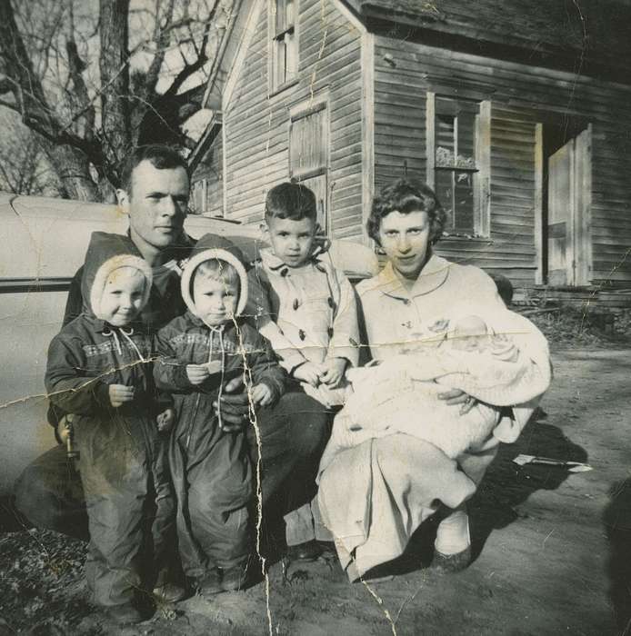 Portraits - Group, baby, twins, IA, Mitchell, Christie, Iowa, Families, Children, Homes, history of Iowa, Iowa History