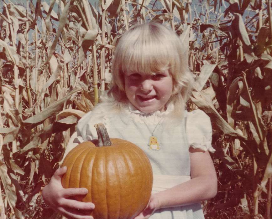 history of Iowa, pumpkin, Ottosen, IA, Iowa History, Hale, Gina, corn, autumn, Iowa, dress, Children, Leisure, Portraits - Individual