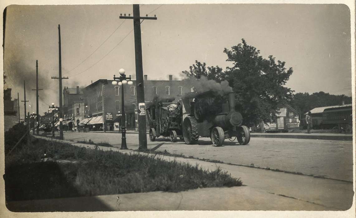 Main Streets & Town Squares, history of Iowa, Iowa History, Motorized Vehicles, steam engine, Anamosa Library & Learning Center, Iowa, Cities and Towns, Anamosa, IA