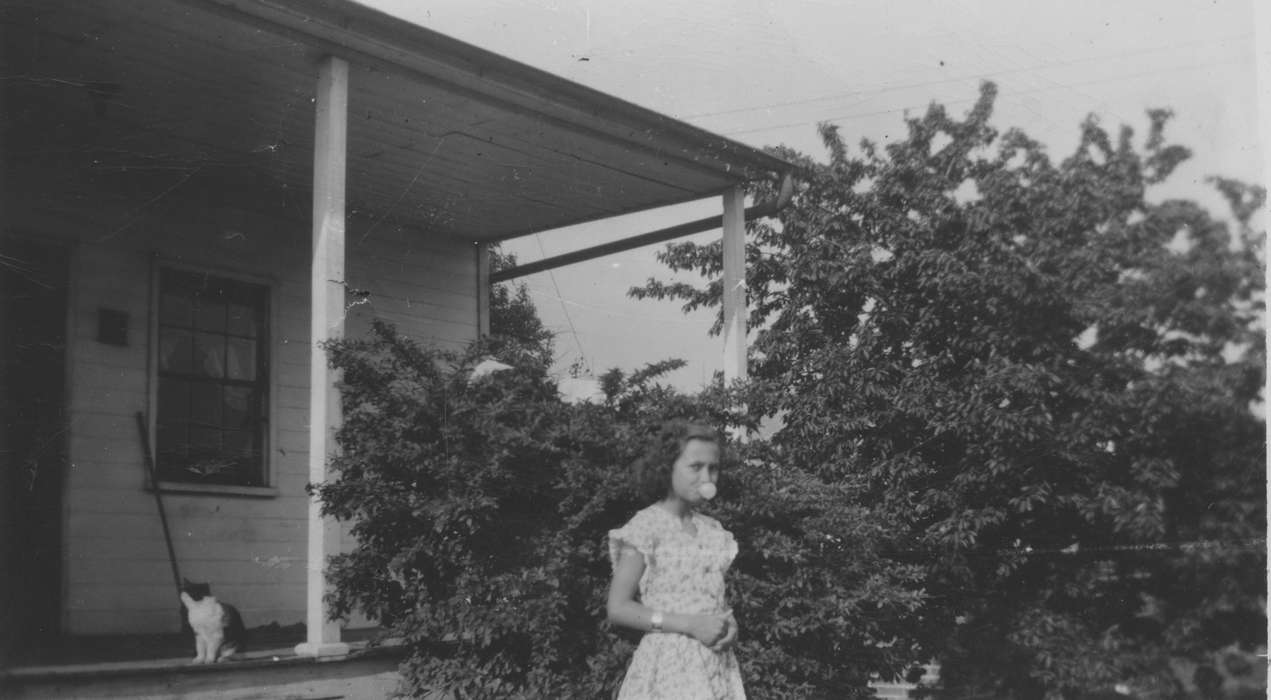 cat, history of Iowa, Iowa History, bubble gum, Animals, Center Point, IA, Iowa, Homes, Zieser, Stan, Leisure, Portraits - Individual