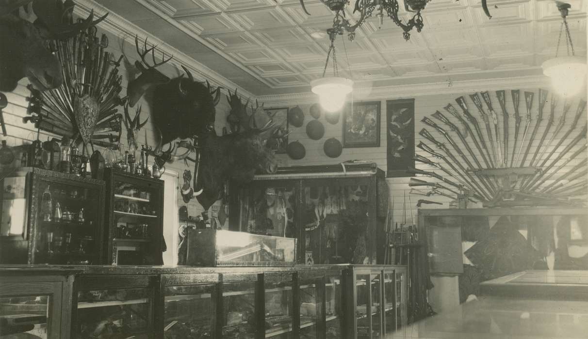 history of Iowa, Iowa History, moose, Businesses and Factories, store, Waverly, IA, gun, antler, Iowa, Cities and Towns, Putman, Dorien