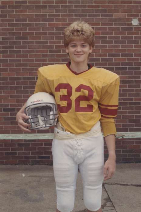 history of Iowa, uniform, IA, Iowa History, riddell, football, Iowa, Theis, Virginia, Schools and Education, Sports, Children, Portraits - Individual