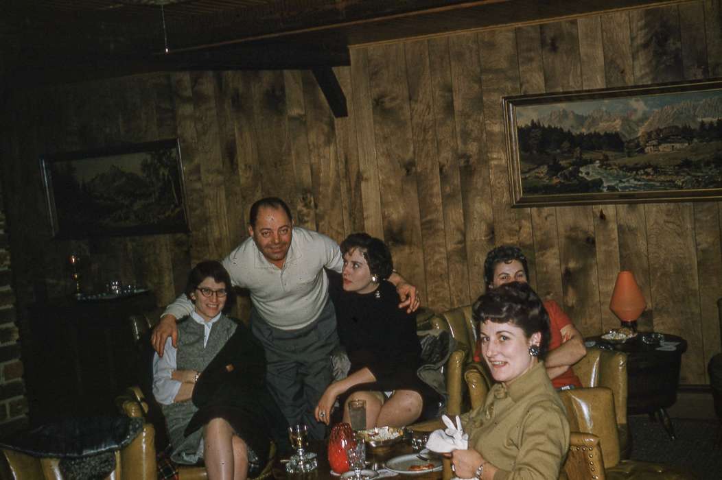 Portraits - Group, Campopiano Von Klimo, Melinda, history of Iowa, wood paneling, Iowa History, glasses, mid-century modern, Iowa, Homes, Leisure, Des Moines, IA