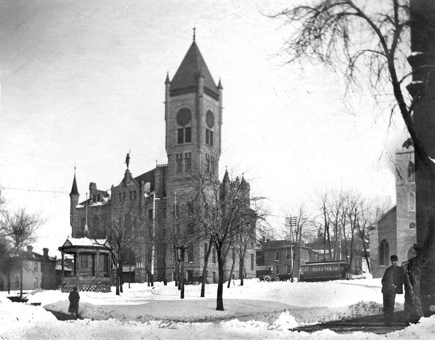 gazebo, Iowa, Portraits - Individual, Lemberger, LeAnn, Ottumwa, IA, Winter, history of Iowa, courthouse, Iowa History