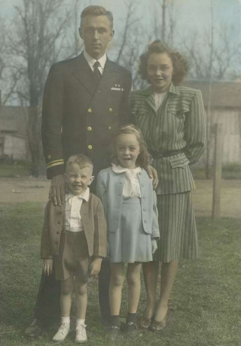 Portraits - Group, Military and Veterans, history of Iowa, uniform, Iowa History, Families, Webster City, IA, Iowa, colorized, McMurray, Doug, Children