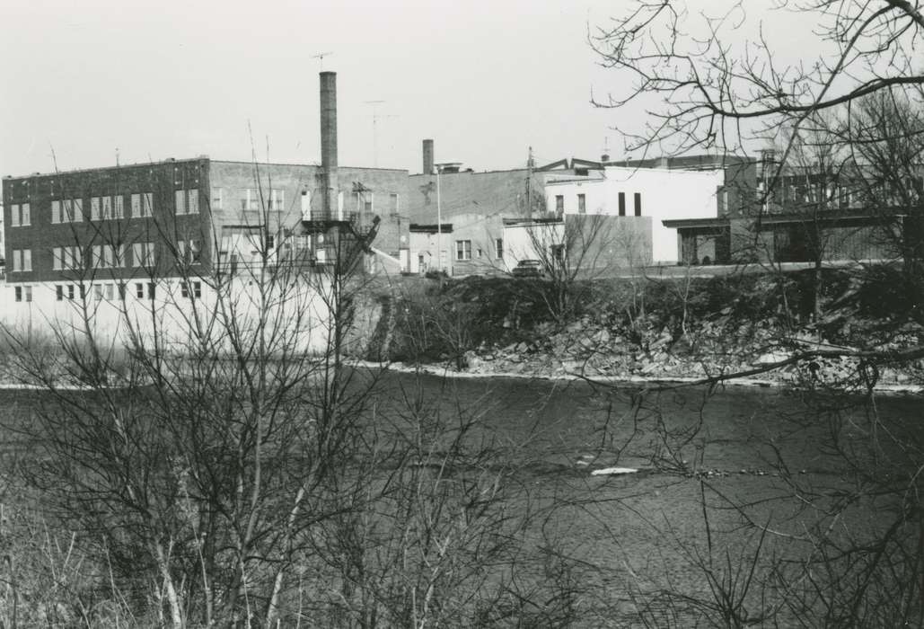 Main Streets & Town Squares, main street, history of Iowa, Iowa History, factory, Businesses and Factories, cedar river, river, Iowa, Waverly Public Library