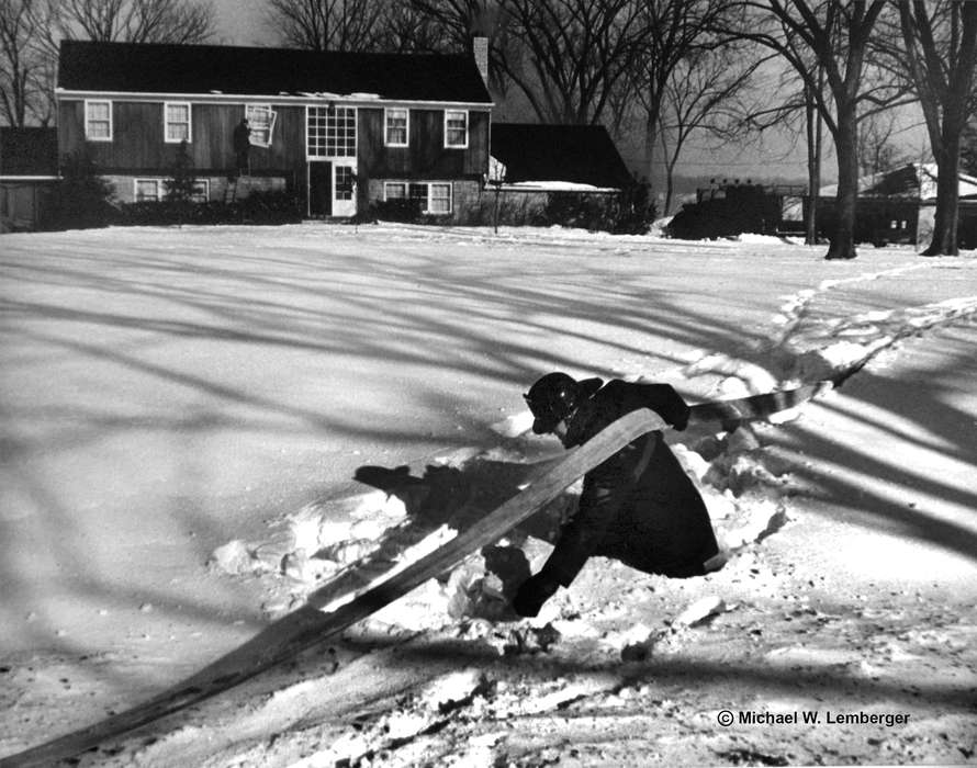 firefighter, Iowa History, Iowa, Lemberger, LeAnn, Ottumwa, IA, house, snow, history of Iowa, Winter