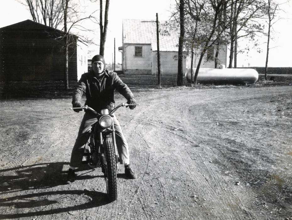 Stewart, Phyllis, Duncombe, IA, Motorized Vehicles, Iowa History, motorcycle, Iowa, history of Iowa, Portraits - Individual