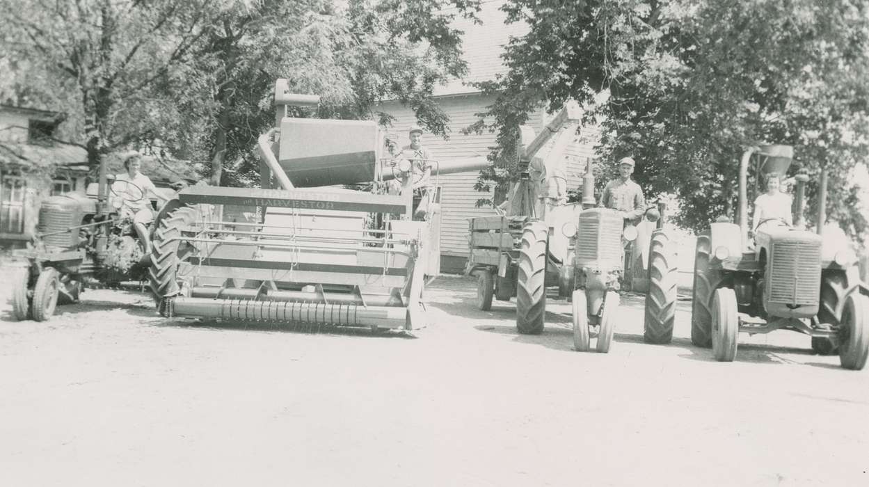 Portraits - Group, Farming Equipment, history of Iowa, Iowa History, tractor, Van Horne, IA, Appleget, Cathy, Iowa, Farms, combine