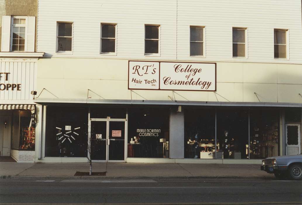 store front, training, Waverly, IA, history of Iowa, Main Streets & Town Squares, hair salon, Iowa, Cities and Towns, main street, Businesses and Factories, store, Waverly Public Library, Iowa History