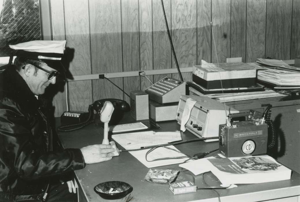 office, fire station, history of Iowa, Main Streets & Town Squares, Iowa, Cities and Towns, main street, Waverly Public Library, Iowa History, fireman, desk