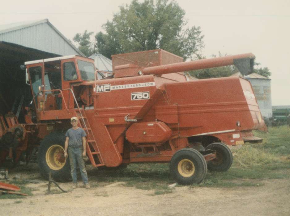 Farming Equipment, history of Iowa, Iowa History, Hansell, IA, Malcolm, Cindy, Iowa, Farms, massey ferguson, combine, Portraits - Individual