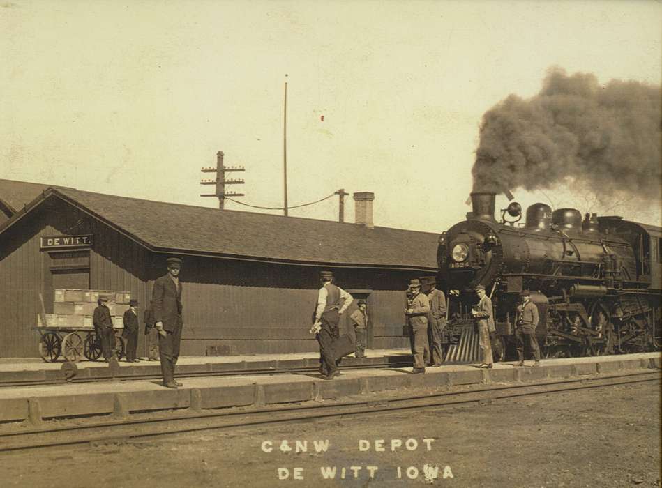 train, Iowa, depot, Train Stations, DeWitt, IA, history of Iowa, Saliu, Becky, Iowa History