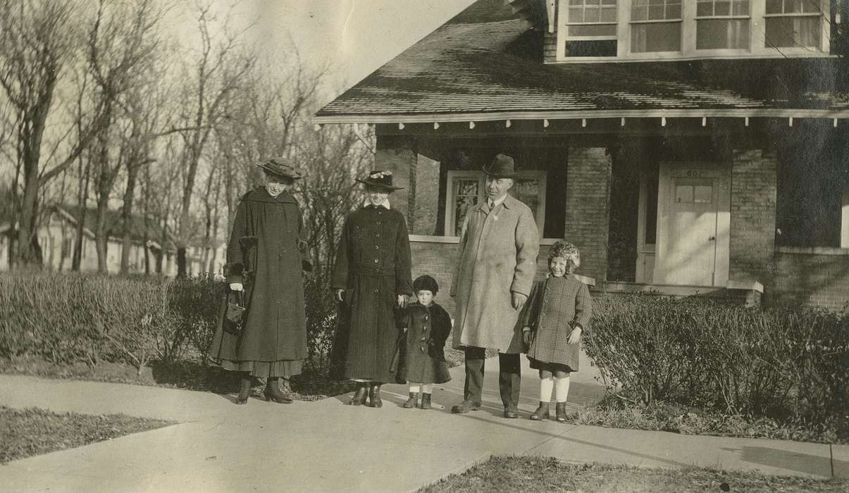 boots, Travel, hedge, Homes, history of Iowa, coat, hat, porch, McMurray, Doug, Iowa, Families, Iowa History, Children, MD