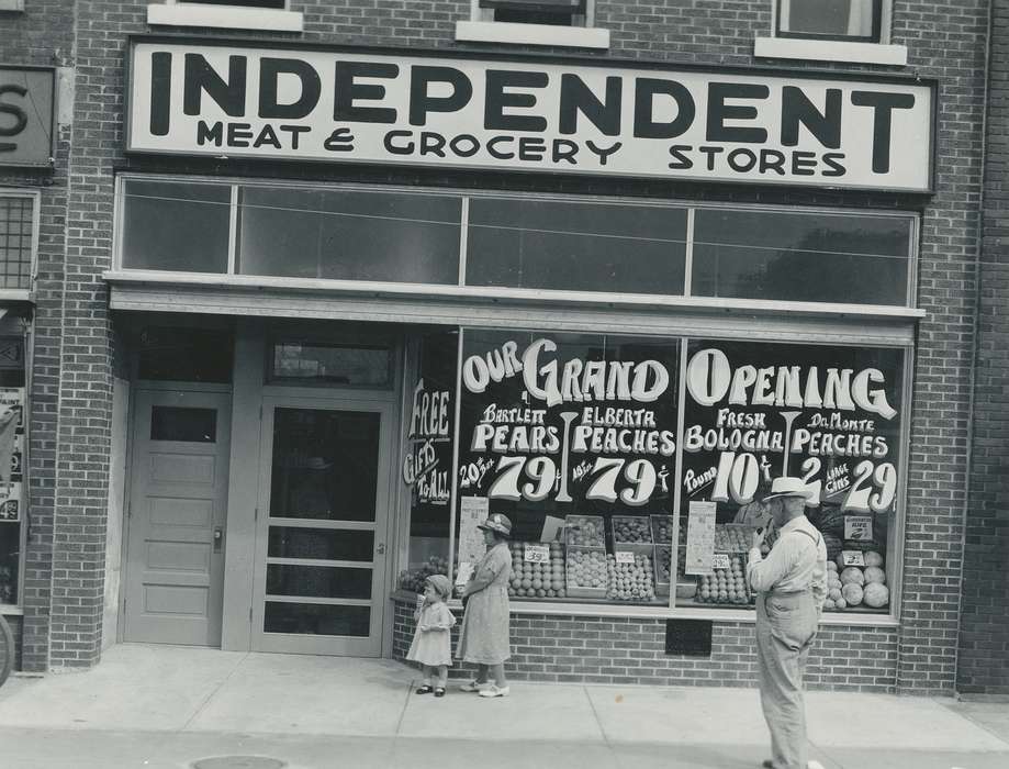 Waverly, IA, watermelon, history of Iowa, storefront, brick building, fruit, Main Streets & Town Squares, Iowa, Cities and Towns, Waverly Public Library, Businesses and Factories, potatoes, Iowa History, cabbage